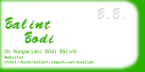 balint bodi business card