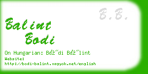 balint bodi business card